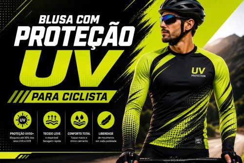 Blusa para ciclista proteção UV 
